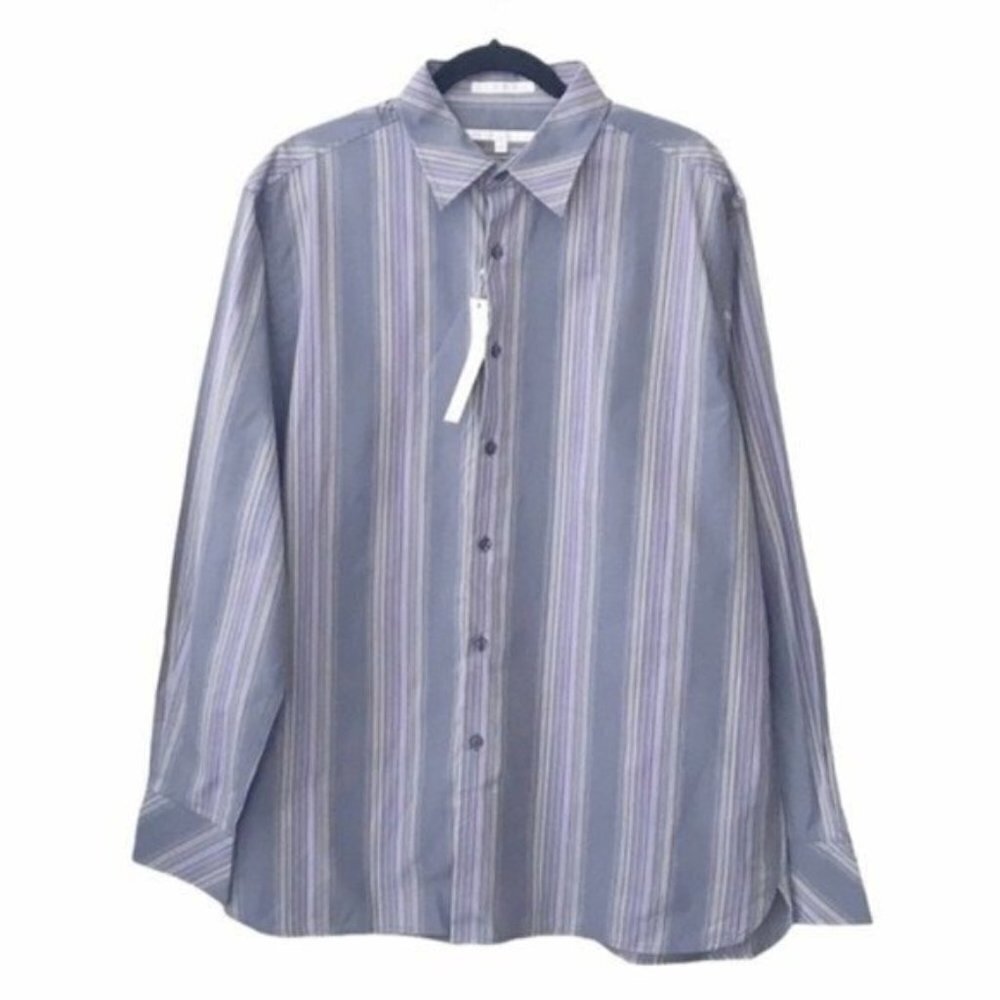 Perry Ellis Purple Long Sleeve Button Up Dress Shirt